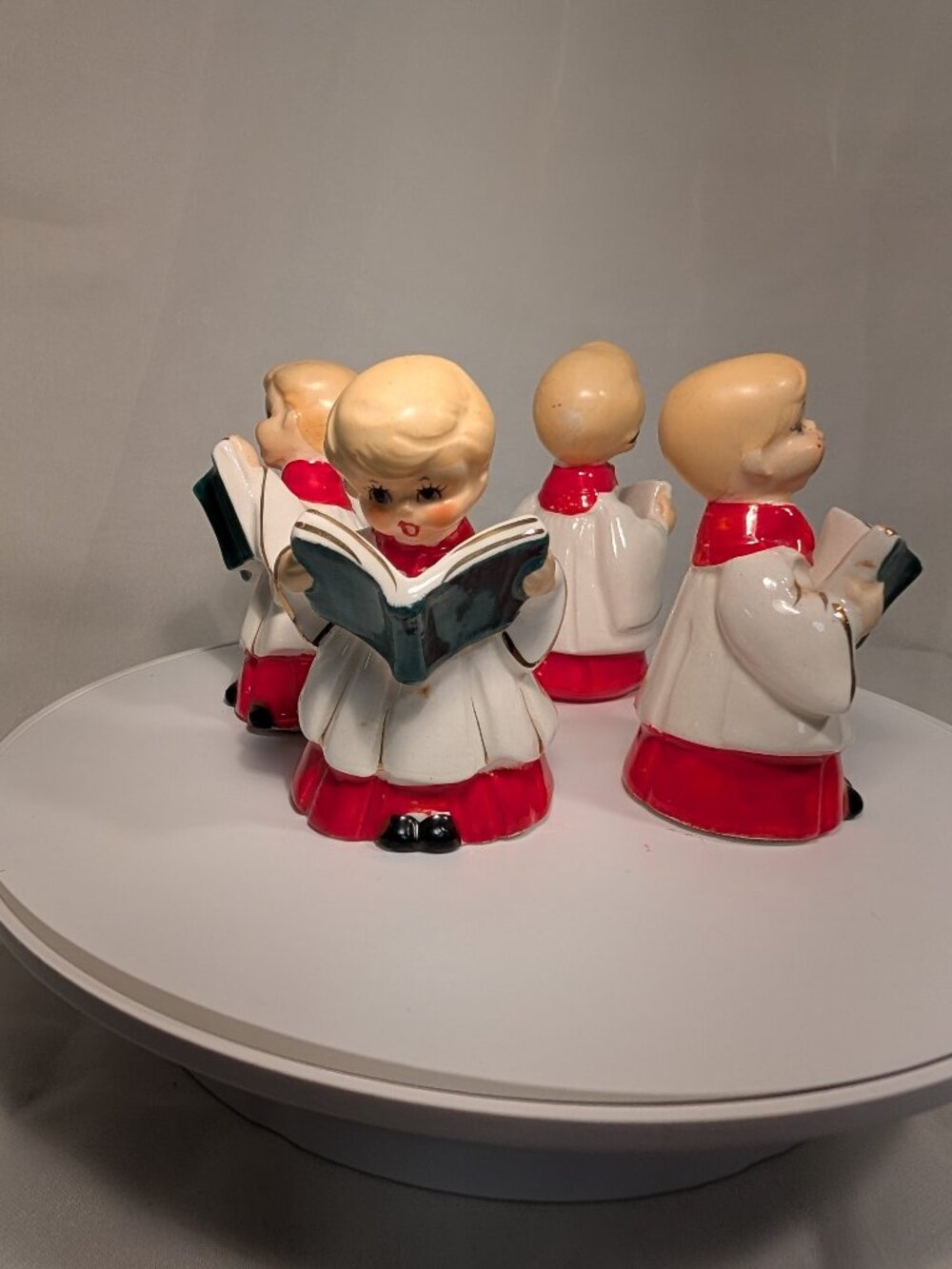 Set 4 Christmas Choir Boy Figurines. Made in Japan Hallelujah